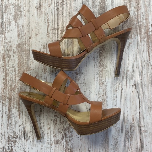 Marc Fisher Shoes - Marc Fisher Stanley Natural strappy platform heels Size 9 1/2